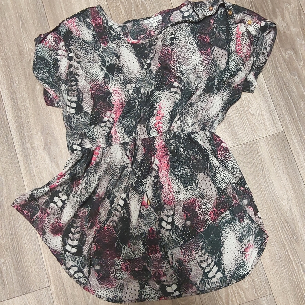 Mileage snakeskin blouse plus size 2x